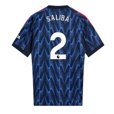 Moški Nogometni dresi Arsenal William Saliba #2 Gostujoči 2025-26 Kratek Rokav Moški Nogometni dresi Arsenal William Saliba #2 Gostujoči 2025-26 Kratek Rokav